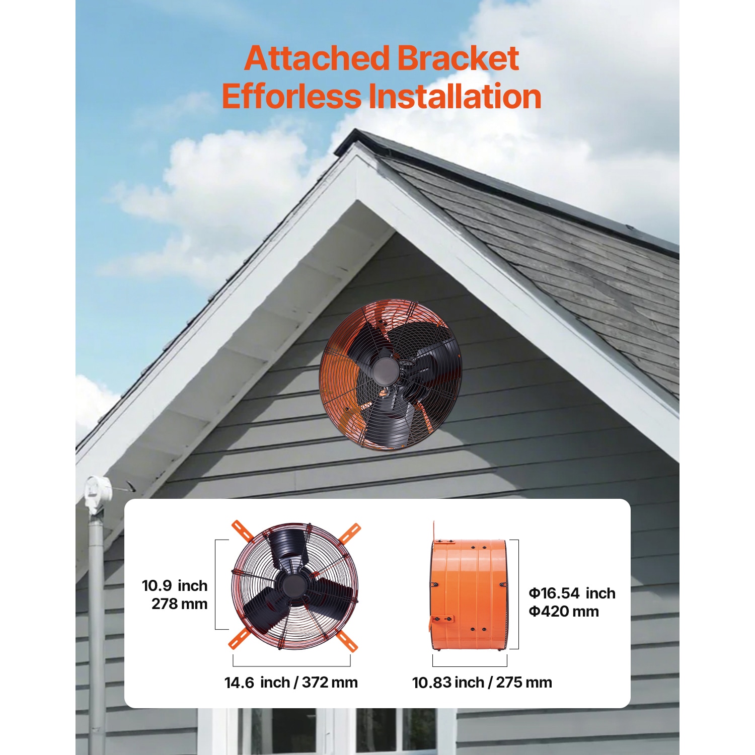 Gable Mount Attic Exhaust Fan With Adjustable Thermostat 16 Inch_voghion.com
